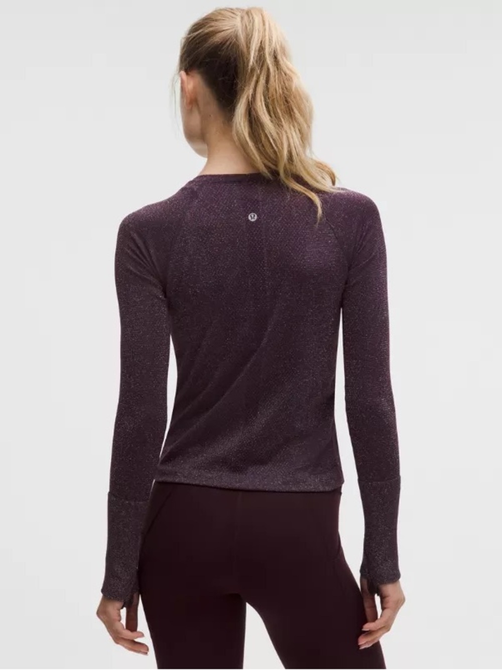 Lululemon Maroon Swiftly Tech Long Sleeve Waist Length Top Size 8